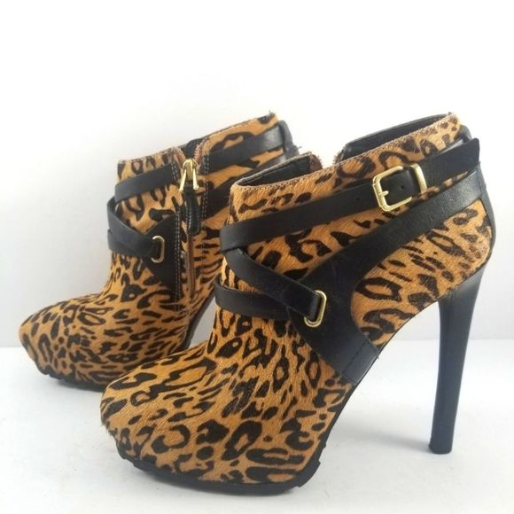 Guess Igoraly Leopard Stiletto Ankle Boots Size 7M. S719 - Picture 3 of 7